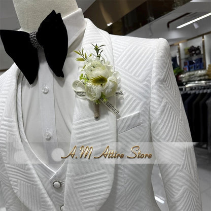 Costume Homme 3 Pièces Rayé – Blazer, Gilet et Pantalon Noir, Sur-Mesure, Idéal Mariage, Banquet et Événements d'Affaires, Robe de Smoking Élégante