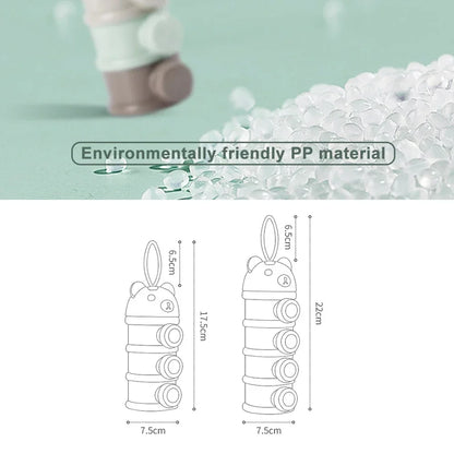 Boîte de lait en poudre portable 4 grilles bébé﻿– distribution hygiénique, stockage pratique, voyage