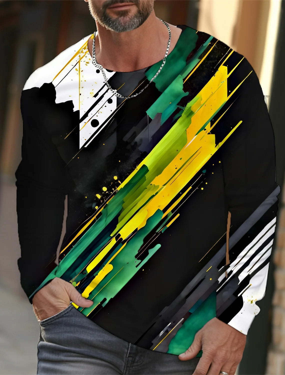 Men's round neck T-shirt, 3D printing, high definition