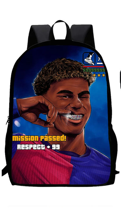 Sac à dos football Lamine Yamal, enfant, 1/3 pièces : sac d’école, sac déjeuner, trousse .