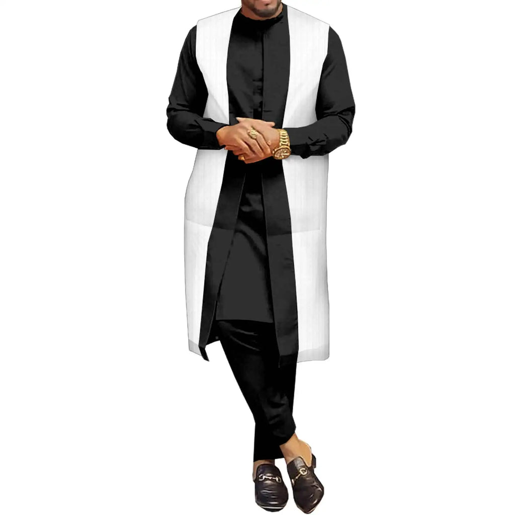 Vêtements couple africain – Robe femme maxi et jupe sirène, haut homme assorti, tenue mariage ET fête , 3 pièces