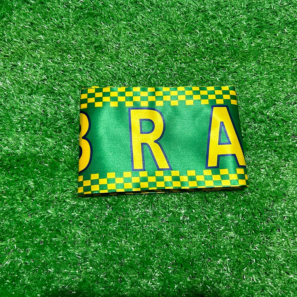 Écharpe Supporter Brésil – Satin 14x130cm, Double Imprimé KSY FLAG