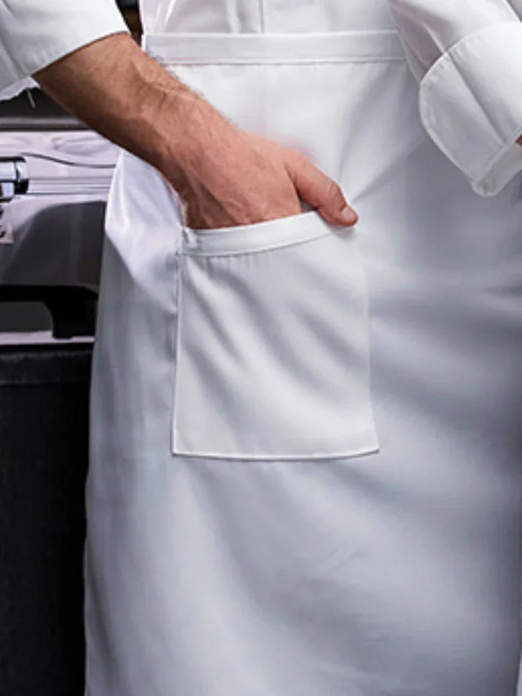 Uniforme Chef Hôtel Homme – Veste de Chef, Tablier à Manches Longues, Manteau de Cuisinier Restaurant, T-shirt Tenue Professionnelle, Uniforme Serveur, Vêtement de Travail