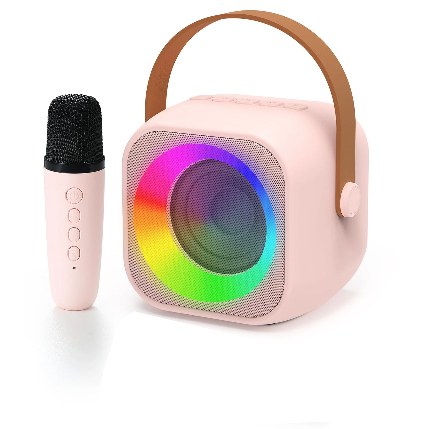 Mini machine karaoké Bluetooth enfants K12, portable avec 2 micros sans fil.