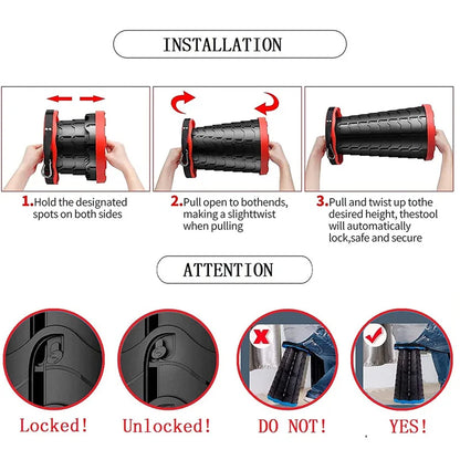 Tabouret télescopique pliable portable, chaise légère de camping avec sac .
