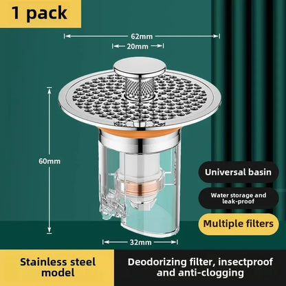 Filtre de Vidange d'Évier de Sol, Noyau Pop-up, Filtre Anti-décennie age, Accessoires de Cuisine