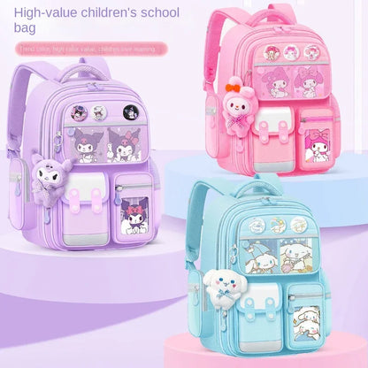 Cartable kawaii Kuromi Ma Mélodie Cannelle – Enfant, grande capacité, léger, fournitures scolaires .