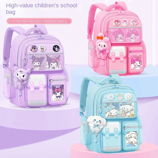 Cartable kawaii Kuromi Ma Mélodie Cannelle – Enfant, grande capacité, léger, fournitures scolaires .