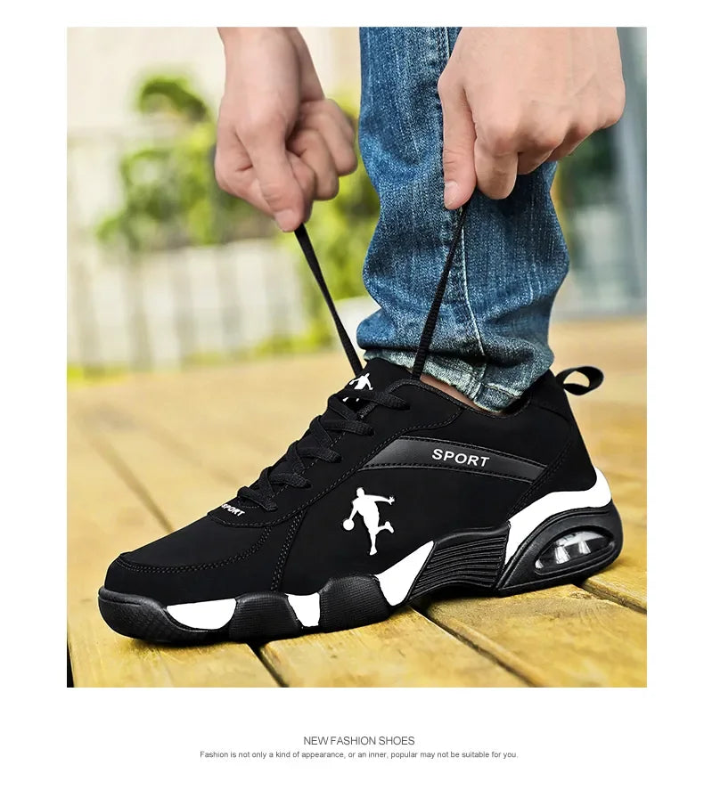 Baskets running homme cuir & maille, confort, extérieur, jogging .