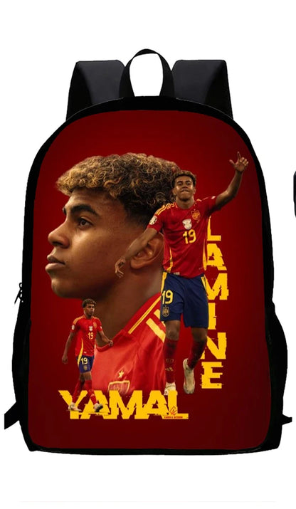 Sac à dos football Lamine Yamal, enfant, 1/3 pièces : sac d’école, sac déjeuner, trousse .