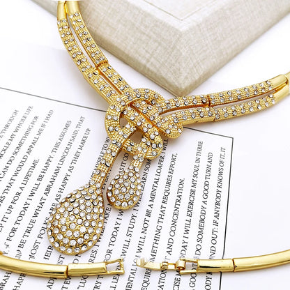 Ensemble Bijoux Femme – Plaqué Or 18K Style Dubaï, Collier, Bracelet, Boucles, Bague