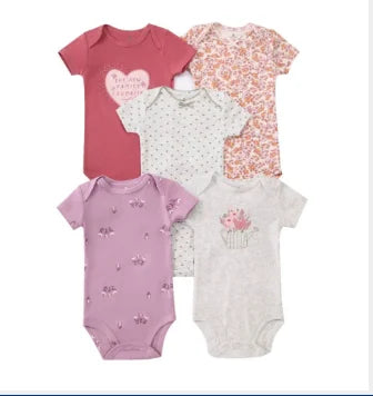 Combinaison bébé été coton, 5 pièces, dessins animés