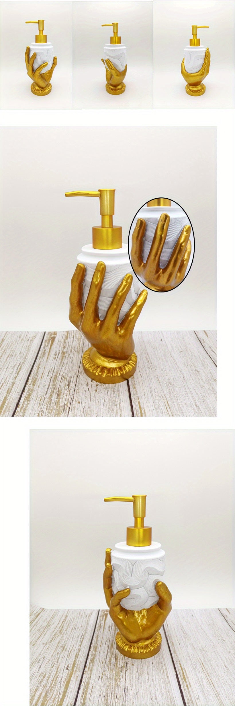 Distributeur de Savon Résine Doré à Empreinte – Sans Mercure .