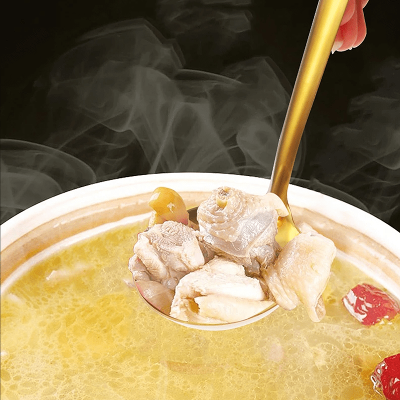 6pcs Set Ustensiles Cuisine Inox Doré – Louche, Passoire et Spatule .