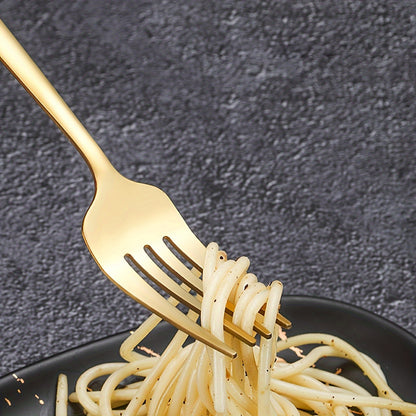 Elegant 30pcs Set Couverts Inox Doré – Couteaux, Fourchettes, Cuillères, Lavable Lave-Vaisselle .