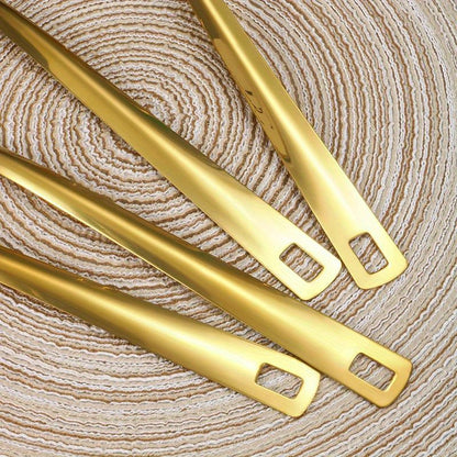 6pcs Set Ustensiles Cuisine Inox Doré – Louche, Passoire et Spatule .